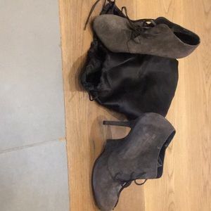 YVes Saint Laurent lace up ankle booties